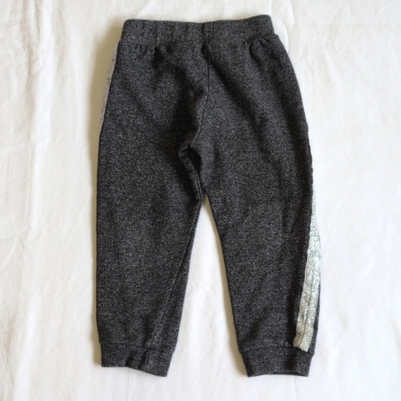 DKNY heather gray joggers sweatpants with silver track stripes 2T toddler girls - Picture 6 of 6